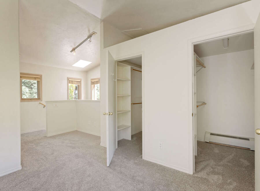 This charming property boasts two spacious closets, perfect for ample storage.