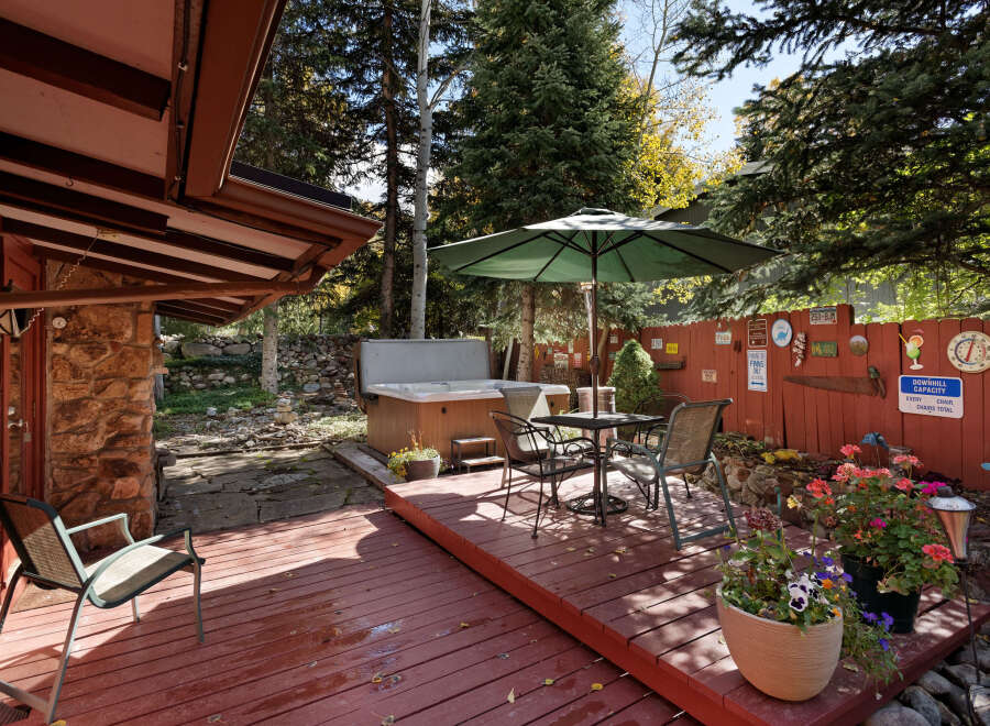 Relax and enjoy the mountain views from your private deck, complete with a hot tub and patio furniture.