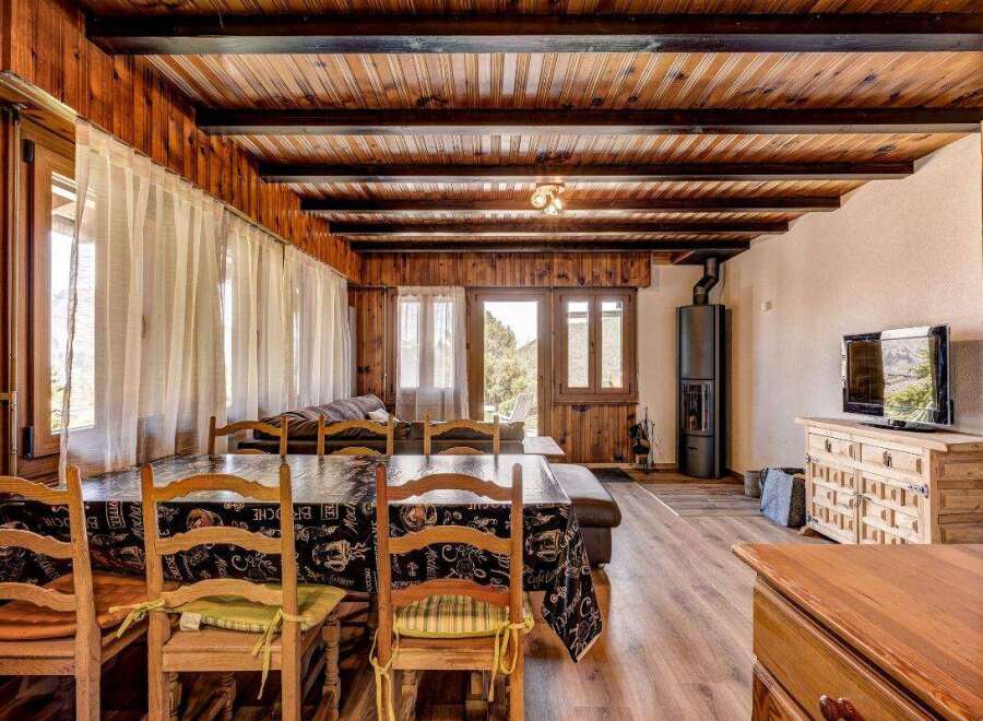 Step into a cozy cabin retreat with rustic charm.