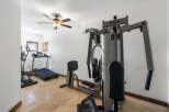 This home boasts a fully equipped gym, perfect for your fitness routine.