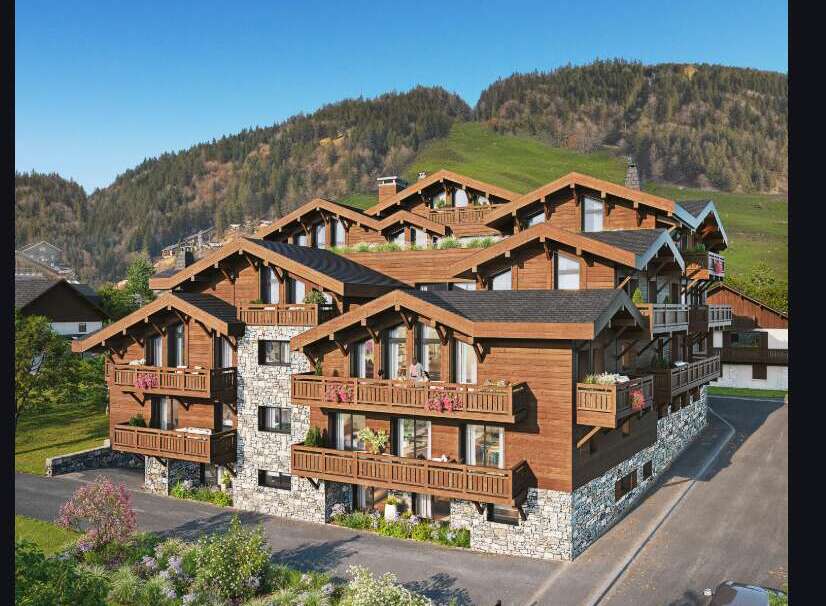Luxury chalet-style apartments nestled in a stunning mountain setting.