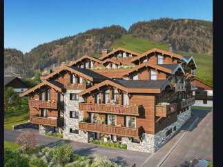 Luxury chalet-style apartments nestled in a stunning mountain setting.