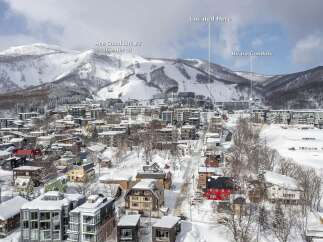 Luxury ski-in/ski-out property in Hirafu, Niseko with stunning mountain views.