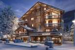 Luxury chalet in the French Alps with stunning mountain views.