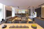 Stunning modern living space with floor-to-ceiling windows offering breathtaking views.