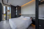 Wake up to breathtaking views from this modern hotel room.