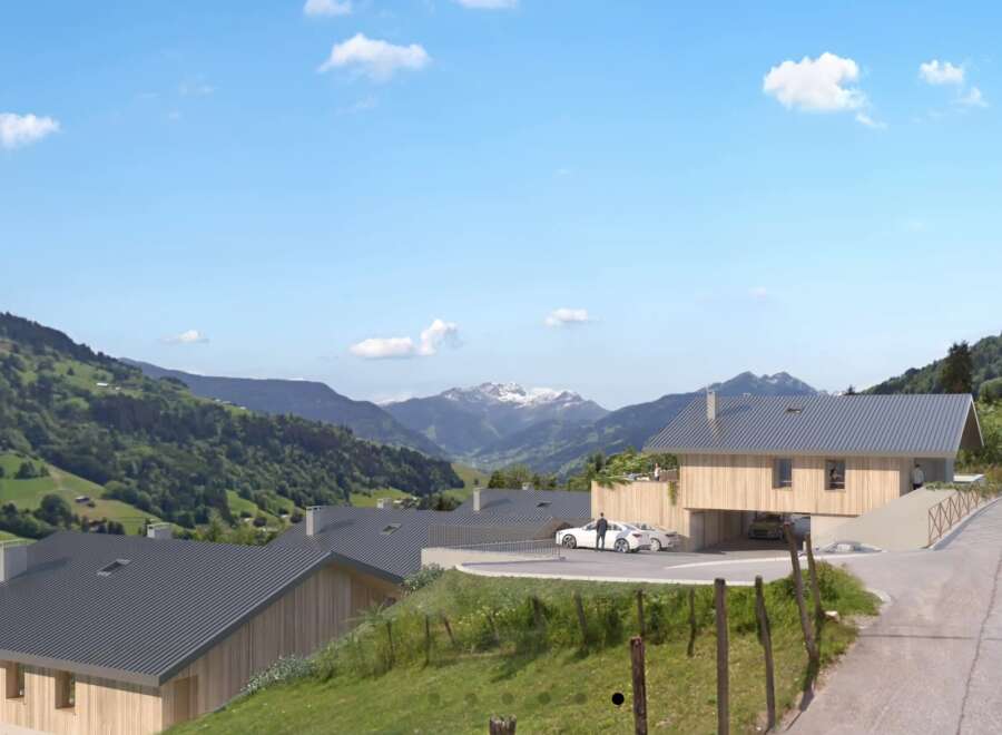 Luxury mountain chalet with stunning valley views.