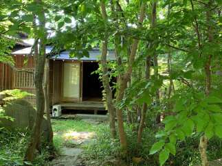 Discover serenity in this secluded Japanese-style house nestled amidst lush greenery.
