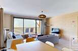 Stunning apartment boasting breathtaking mountain views from its spacious balcony.