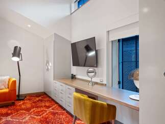 Discover a stylish retreat with this modern interior design.