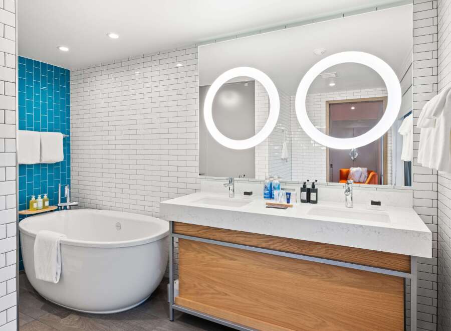 Step into a modern oasis with this stunning bathroom design.