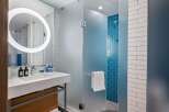 Step into a modern bathroom oasis.