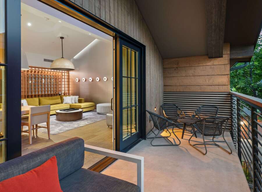 Experience luxury living with this stunning property featuring a spacious balcony perfect for relaxation.