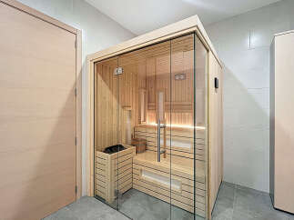 Relax and rejuvenate in this luxurious sauna.