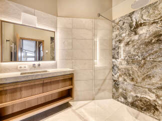 Step into luxury with this stunning bathroom design.