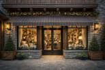 This charming storefront exudes a warm and inviting ambiance, perfect for a retail space or a cozy cafe.