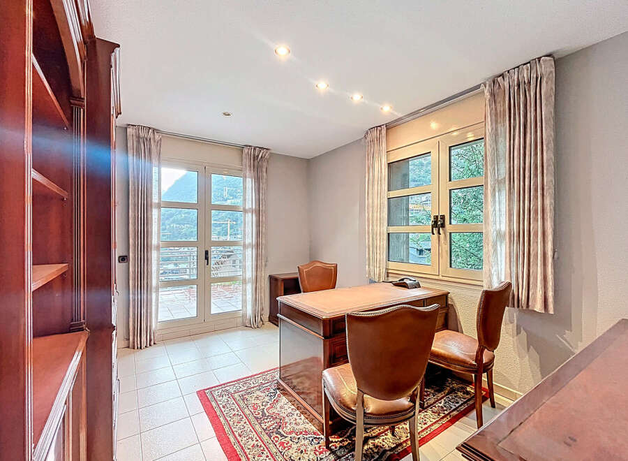 Elegant home office with stunning views.