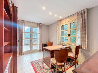 Elegant home office with stunning views.