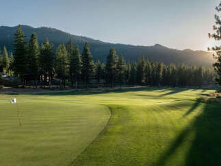 Nestled within a verdant landscape, this pristine golf course offers an idyllic retreat for luxury homeowners.