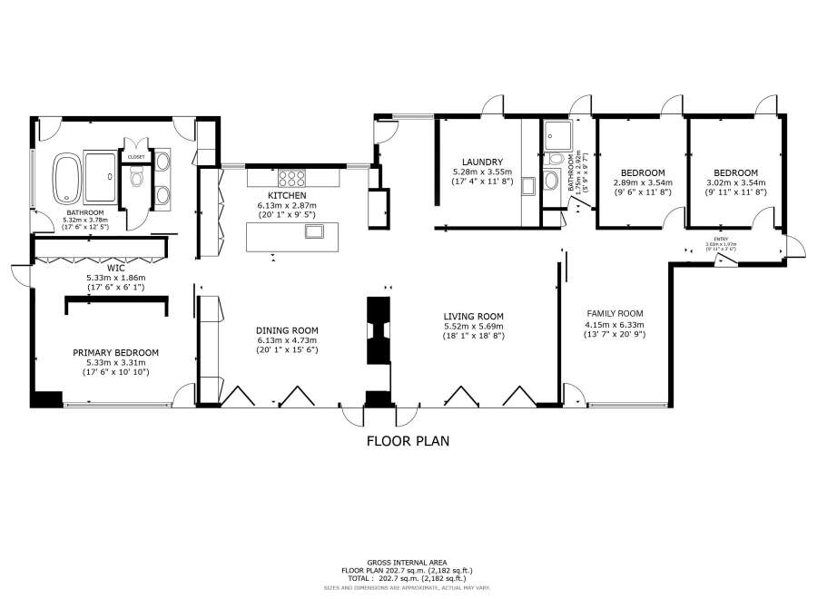 This stunning property boasts a spacious floor plan encompassing a large living room, family room, and a well-equipped kitchen.