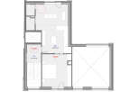This floor plan showcases a property with a well-designed layout, including a bathroom, staircase, and spacious living areas totaling 52.