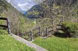 Discover a serene property with stunning mountain views, surrounded by lush greenery and a charming wooden fence.