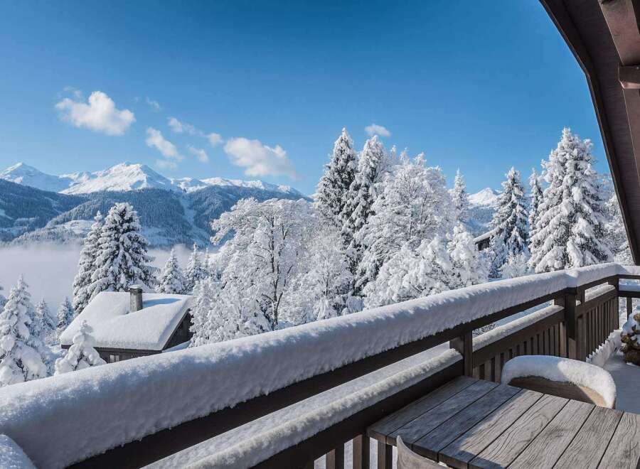 Experience the ultimate winter escape in this stunning property with breathtaking mountain views.