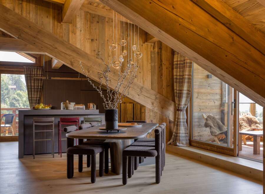This stunning property boasts a harmonious blend of rustic charm and modern elegance.