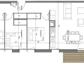 Discover this modern home layout featuring three bedrooms, including master suite with ensuite bathroom.