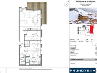 Discover this T4 apartment in Residence L'Aubergade, Morzine, offering 75.