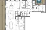 This spacious floor plan features four bedrooms, including a master suite with a private spa terrace.