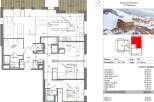 This floor plan showcases a T4 Cabine apartment in Residence L'Aubergade, located in Morzine.