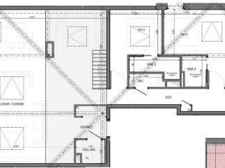 Discover this thoughtfully designed floor plan featuring an open-concept living and kitchen area, perfect for modern living.