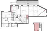 This floor plan showcases a thoughtfully designed property with distinct zones for rest, dining, and relaxation.