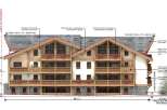 This property boasts horizontal wood cladding with a light natural finish, complemented by custom wood trim.