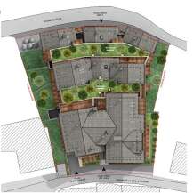 This property offers a unique blend of modern living and natural beauty, featuring vegetated rooftop terraces.