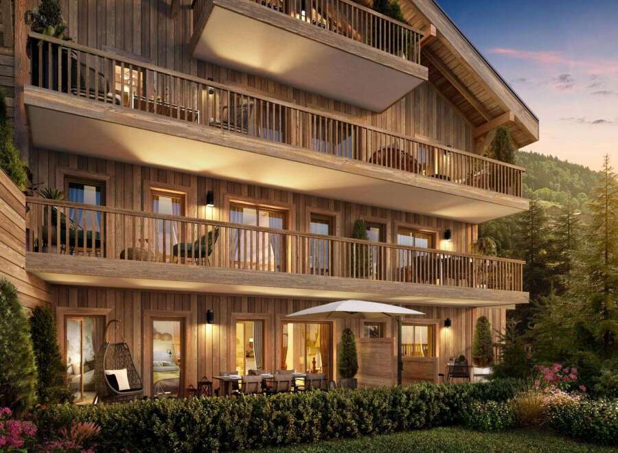 This stunning chalet boasts multiple levels with private balconies, perfect for enjoying breathtaking views.