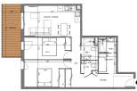 This floor plan showcases a well-designed apartment with a balcony, perfect for enjoying outdoor space.