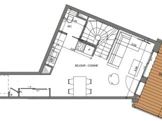This floor plan showcases a compact yet functional living space.