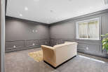 This is a cozy living room designed with modern aesthetics.