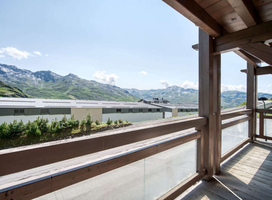 Enjoy breathtaking mountain views from the balcony of this property.