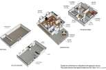 This floor plan showcases a multi-level house design, featuring a garage and atelier on the ground floor.