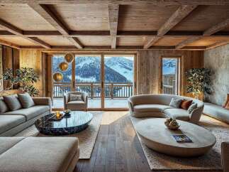 Experience luxury in this stunning ski chalet with breathtaking mountain views.
