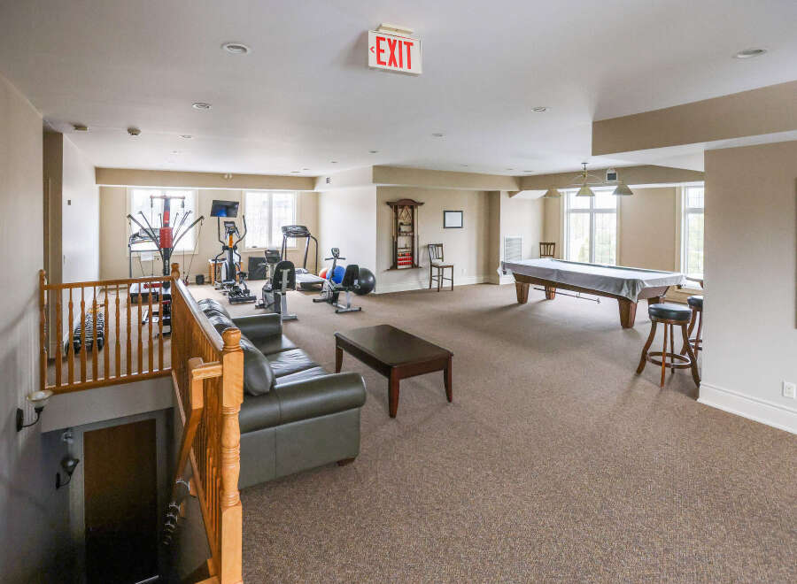 This spacious recreational room is the perfect addition to any luxury home.