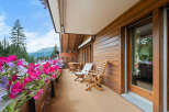Enjoy breathtaking mountain views from this charming balcony.