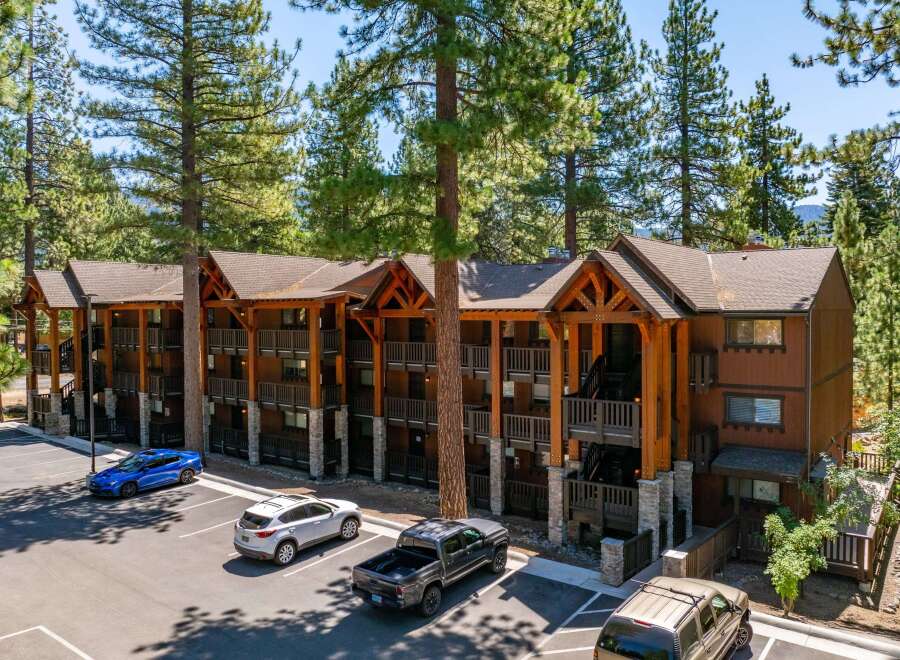 Discover the charm of this stunning property nestled amidst towering trees.