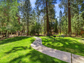 Discover the tranquility of this stunning property, nestled amidst lush greenery and towering trees.