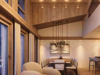 Experience luxury living in this stunning property, showcasing exquisite wooden architecture and a warm, inviting ambiance.