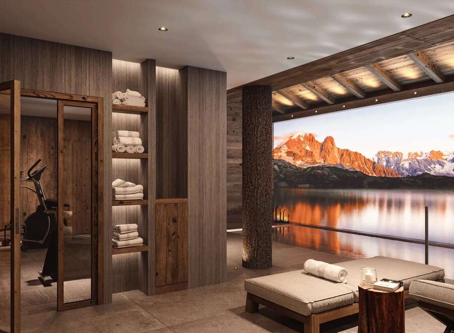 This luxurious spa retreat offers a serene escape with breathtaking mountain views.