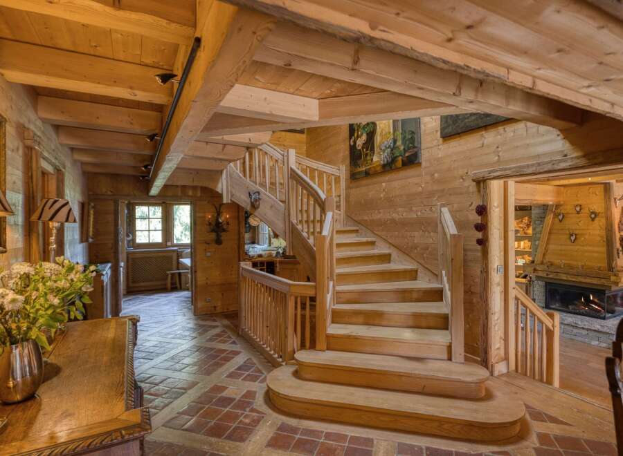 Step into rustic elegance with this stunning wooden interior.